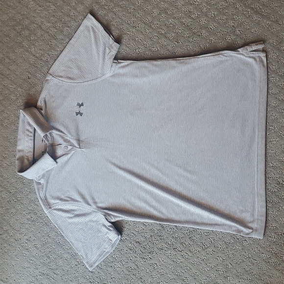 Under Armour Other - Under Armour YMD gray/white stripped Polo